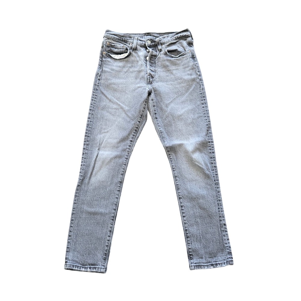 Levis 501 Skinny High Rise Grey Wash Button Fly Denim Jeans 28x28